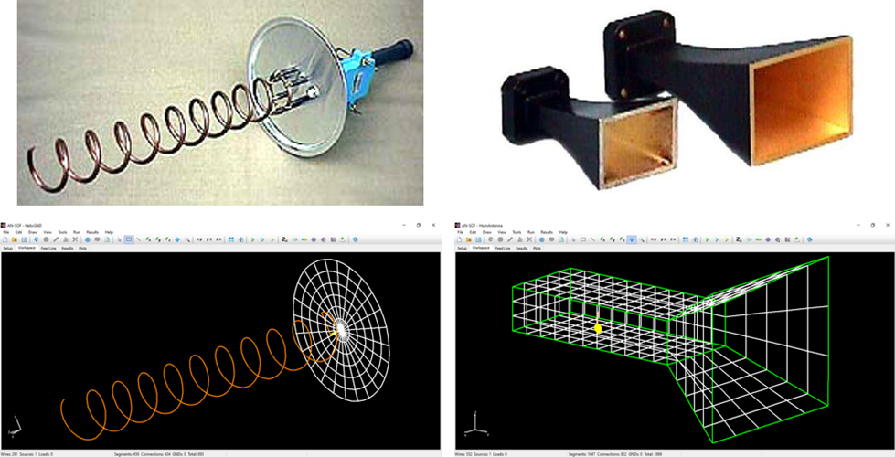 Antennas modeled by means of wires and wire grids.